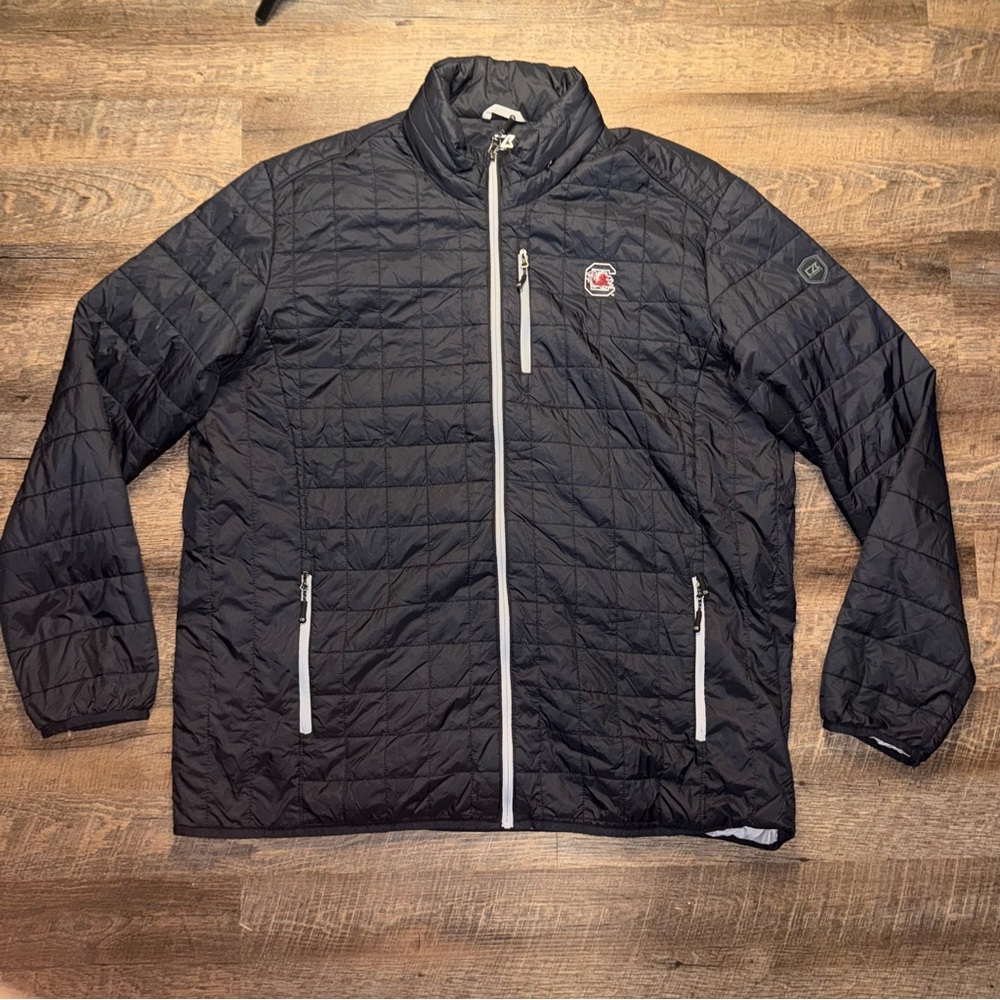 Cutter & Buck University of Gamecocks USC Black Quilted Jacket Size 3XL